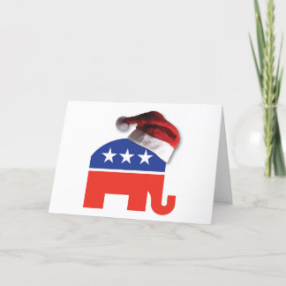 Republikanischer Elefant mit einem Weihnachtsmann- Dankeskarte