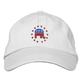 Republikanischer Elefant mit politischem Star-Logo Bestickte Kappe