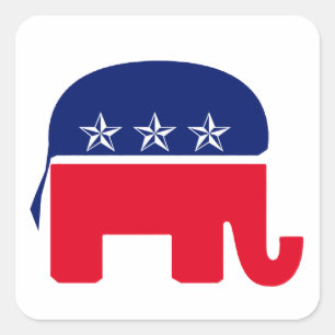 Republikanischer Elefant Quadratischer Aufkleber