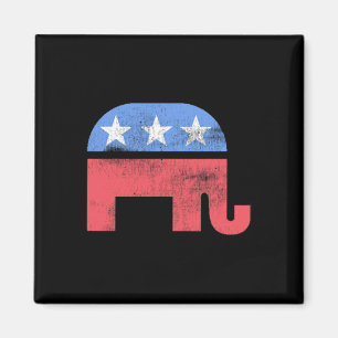 Republikanischer Elefant Retro-Stil Pro-amerikanis Magnet