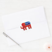 Republikanischer Elefant Runder Aufkleber (Umschlag)