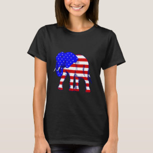 republikanischer Elefant unter amerikanischer Flag T-Shirt
