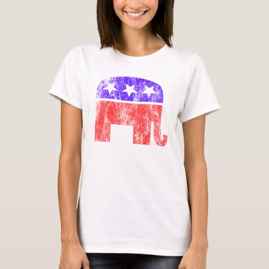 Republikanischer Elefant Vintag T-Shirt (Vorderseite)