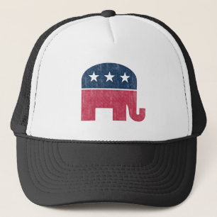 Republikanischer Elefant Vintage Distressed Truckerkappe