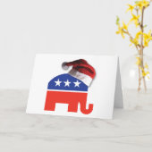 Republikanischer Elefant Weihnachtsmann Karte (Gelbe Blume)