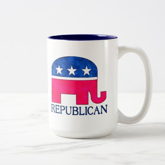 REPUBLIKANISCHER ELEFANT ZWEIFARBIGE TASSE (Rechts)