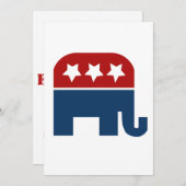 Republikanischer Elefantenlogo Einladung (Vorne/Hinten)