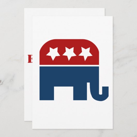 Republikanischer Elefantenlogo Einladung (Vorne/Hinten)