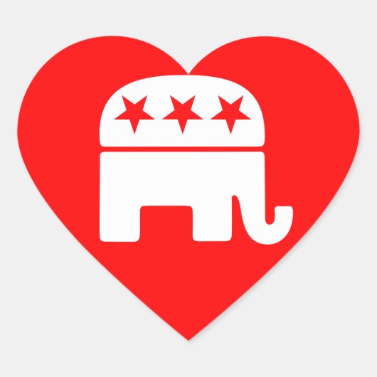 Republikanischer Elephant Heart Sticker (Vorderseite)