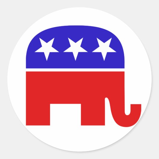 Republikanischer Elephant Round Sticker (Vorderseite)