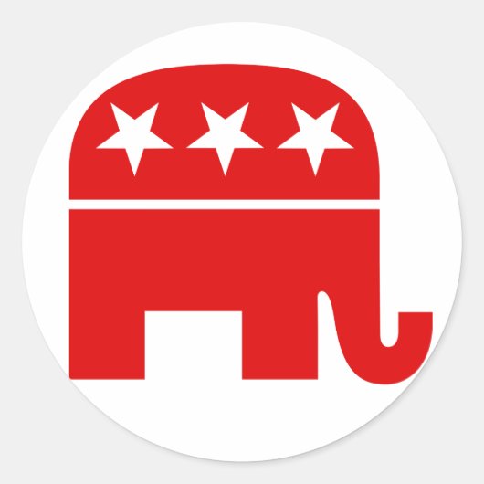 Republikanischer Elephant Round Sticker (Vorderseite)