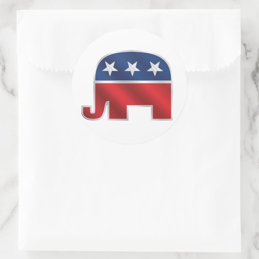 Republikanischer Elephant-Sticker Runder Aufkleber (Tasche)