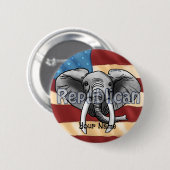Republikanischer Grauer Elefant Pin Button (Vorne & Hinten)