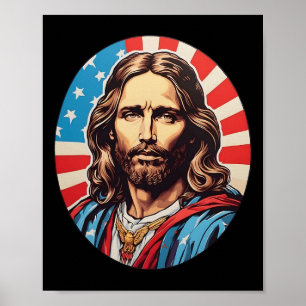 Republikanischer Jesus – Fette Pop-Art mit amerika Poster