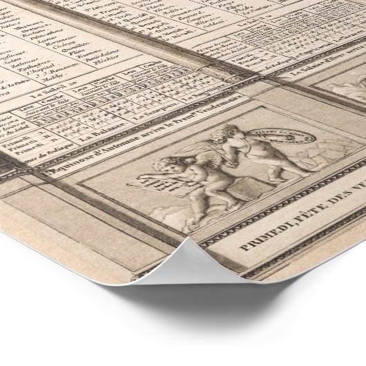 Republikanischer Kalender, 1794 Poster (Ecke)