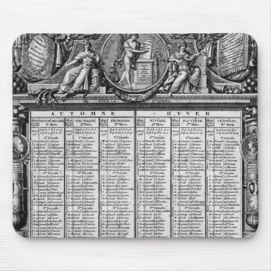Republikanischer Kalender, am 22. September 1793 Mousepad (Vorne)