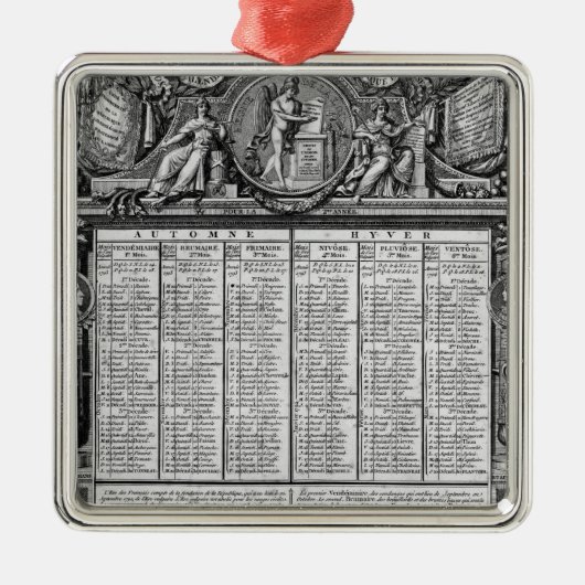 Republikanischer Kalender, am 22. September 1793 Silbernes Ornament (Vorne)