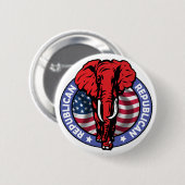 Republikanischer Party-Elefant - McCain Button (Vorne & Hinten)