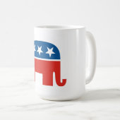 republikanischer Partyelefant des USA Kaffeetasse (VorderseiteRechts)