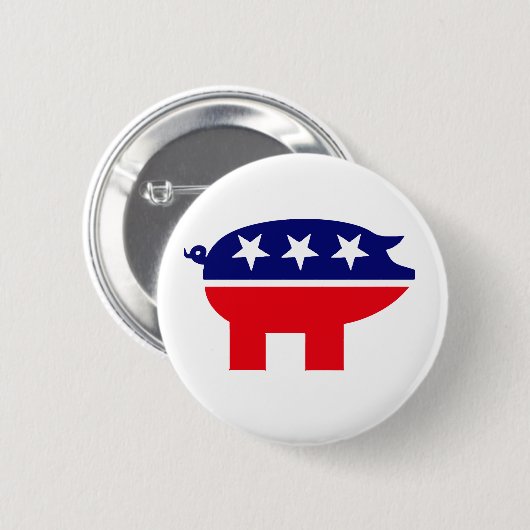 Republikanischer Schweinknopf Button (Vorne & Hinten)