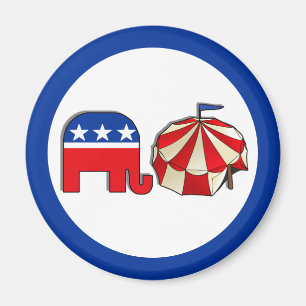 Republikanischer Zirkus Elephant und Zelt Magnet