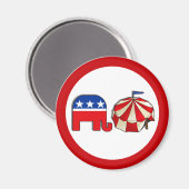 Republikanischer Zirkus Elephant und Zelt Magnet (Vorderseite/Rückseite)