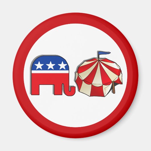Republikanischer Zirkus Elephant und Zelt Magnet (Vorne)