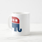 republikanisches Design des Elefanten-Logos Kaffeetasse (Vorderseite Links)