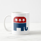 republikanisches Design des Elefanten-Logos Kaffeetasse (Links)