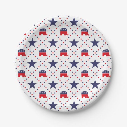 Republikanisches Diamant-Muster Pappteller (Vorderseite)