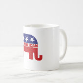 Republikanisches Elefant-Logo Kaffeetasse (VorderseiteRechts)