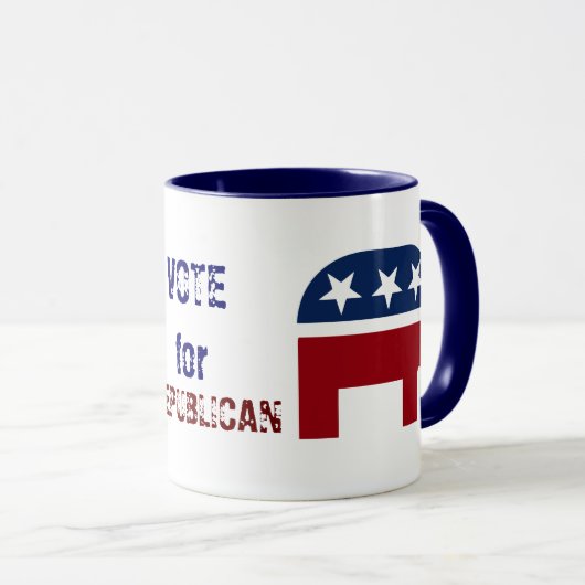 republikanisches Elefantenlogo Tasse (VorderseiteRechts)