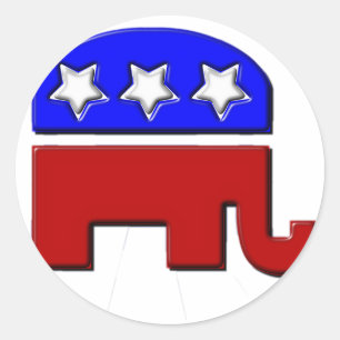 republikanisches Elephant-Logo Runder Aufkleber