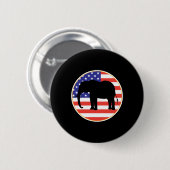 republikanisches Symbol Elefantendesign Button (Vorne & Hinten)