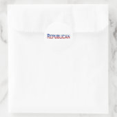 republikanisches US Flagge-Logo Runder Aufkleber (Tasche)