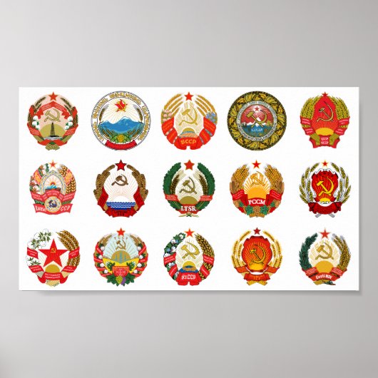 Republiken der sowjetischen Gewerkschaft Poster (Vorne)