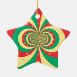 République du Cameroun five-pointed star Keramik Ornament