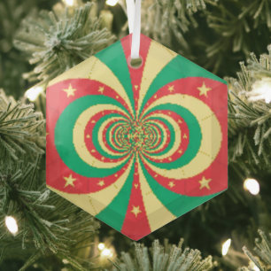 République du Cameroun five-pointed star Ornament Aus Glas