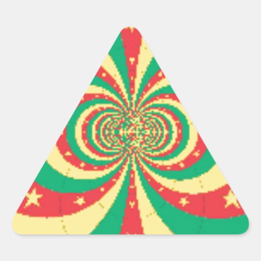 République du Cameroun mit fünf Spitzen-Sternen Dreieckiger Aufkleber (Vorderseite)