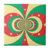 République du Cameroun mit fünf Spitzen-Sternen Fliese (Vorderseite)