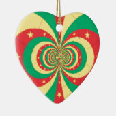 République du Cameroun mit fünf Spitzen-Sternen Keramik Ornament (Rechts)