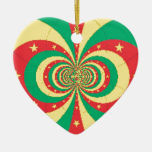 République du Cameroun mit fünf Spitzen-Sternen Keramik Ornament