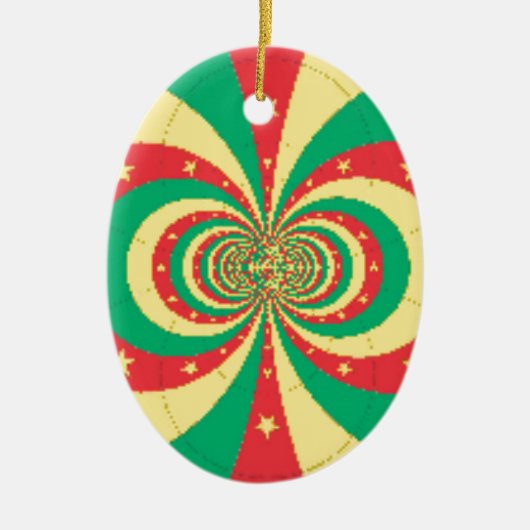 République du Cameroun mit fünf Spitzen-Sternen Keramik Ornament (Vorne)