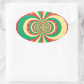 République du Cameroun mit fünf Spitzen-Sternen Ovaler Aufkleber (Tasche)