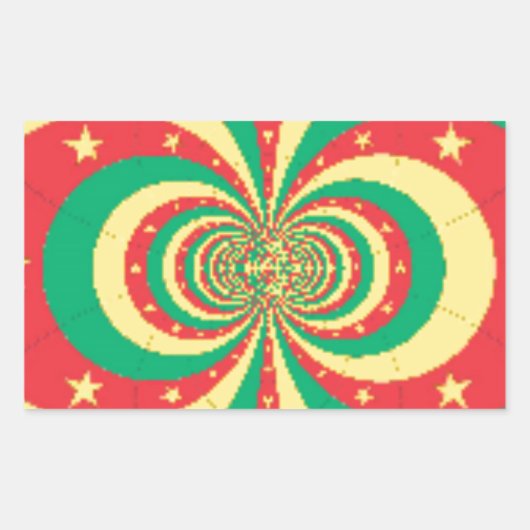 République du Cameroun mit fünf Spitzen-Sternen Rechteckiger Aufkleber (Vorderseite)