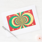 République du Cameroun mit fünf Spitzen-Sternen Rechteckiger Aufkleber (Umschlag)