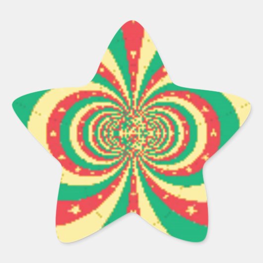 République du Cameroun mit fünf Spitzen-Sternen Stern-Aufkleber (Vorderseite)