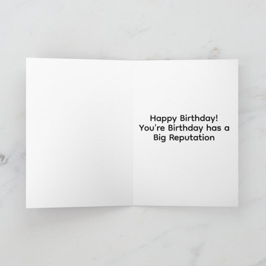 Reputation Geburtskarte Karte (Innenseite)