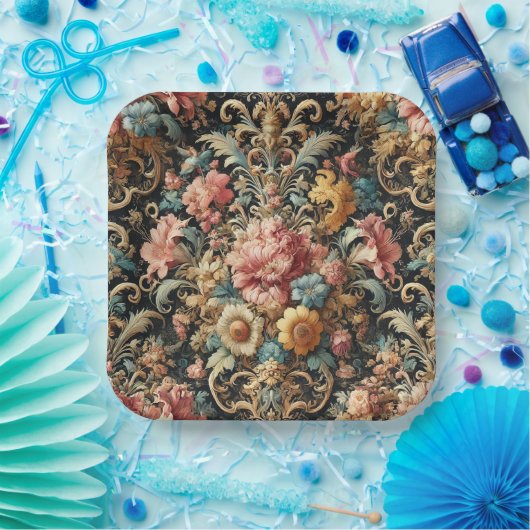 Requiem for Arcana – Gothic Floral Design Pappteller (Party)