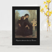 Requiem - katholische Beileids-Karte - Bouguereau Karte (Gelbe Blume)